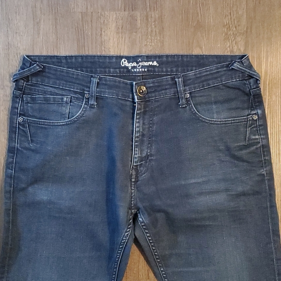 Pepe Jeans London Vapour Mens Blue/Black 38×32 (Actual Size 36x30) Selvedge - Picture 6 of 13